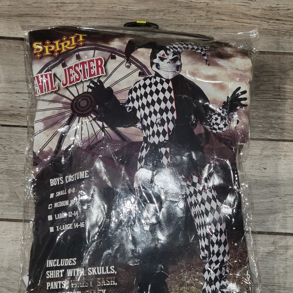 Evil Jester Boys size medium 10- 12 Halloween costume Read
